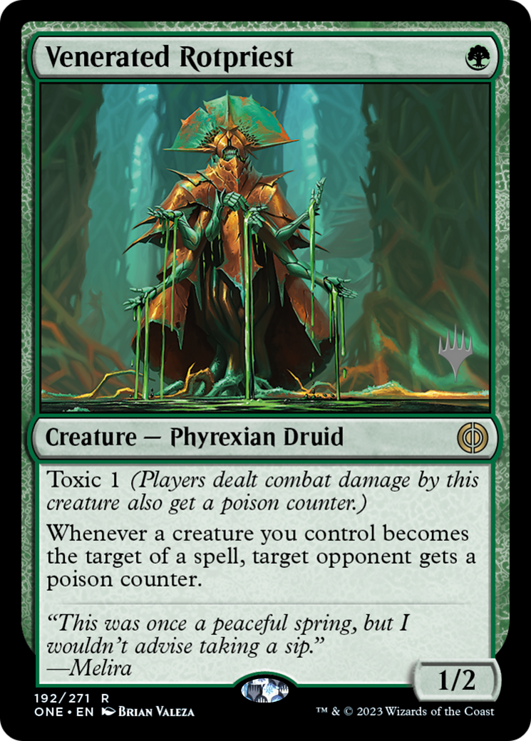 Venerated Rotpriest (Promo Pack) [Phyrexia: All Will Be One Promos] | Spectrum Games