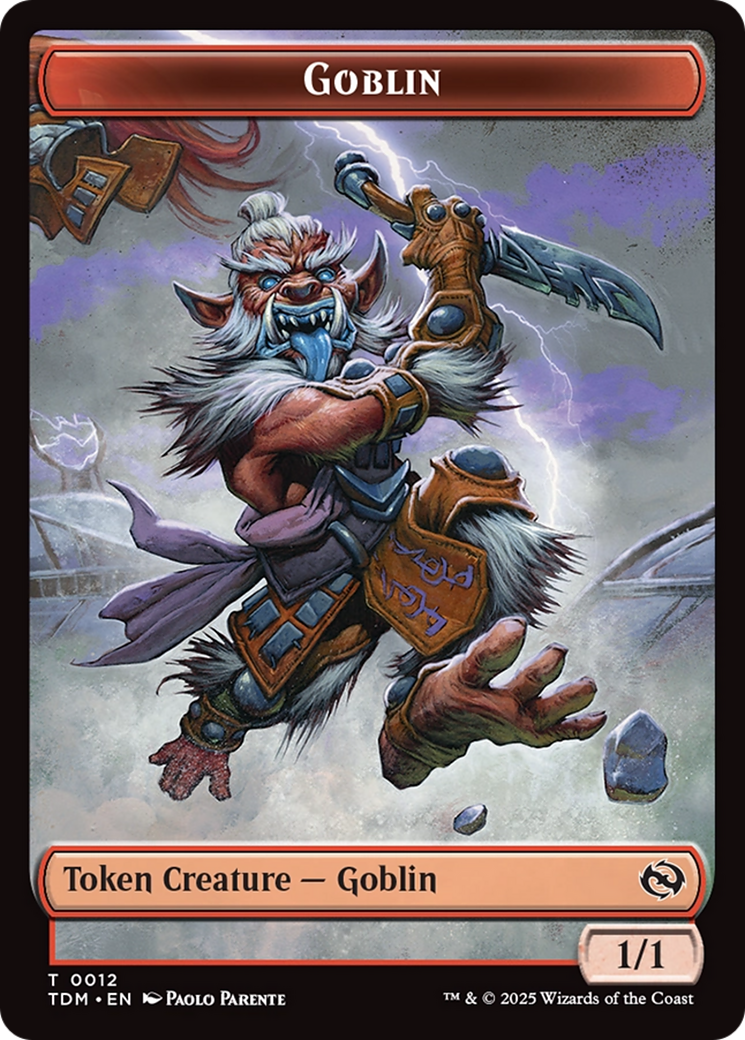 Goblin // Warrior Double-Sided Token [Tarkir: Dragonstorm Tokens] | Spectrum Games