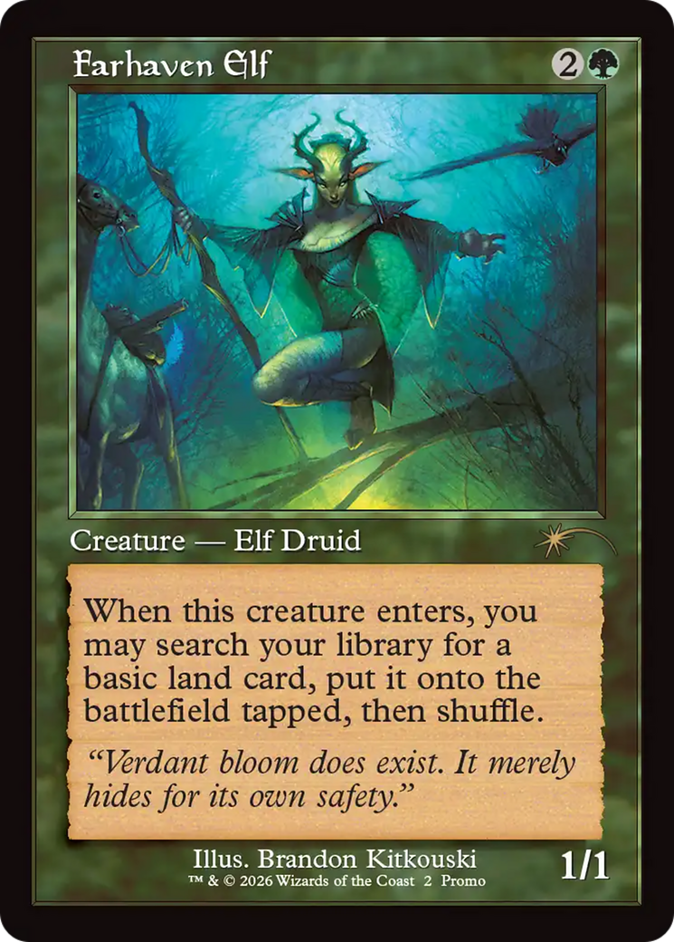 Farhaven Elf (Retro Frame) [Wizards Play Network 2026] | Spectrum Games