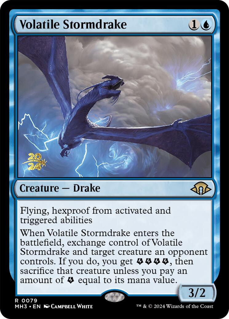 Volatile Stormdrake [Modern Horizons 3 Prerelease Promos] | Spectrum Games