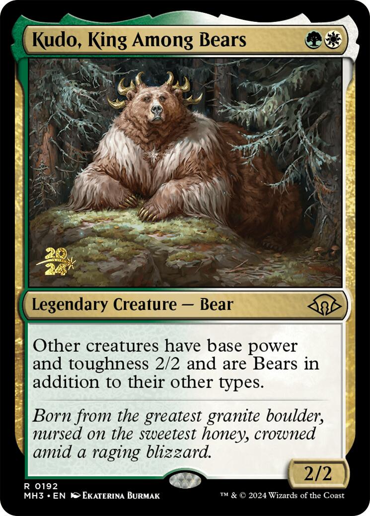 Kudo, King Among Bears [Modern Horizons 3 Prerelease Promos] | Spectrum Games