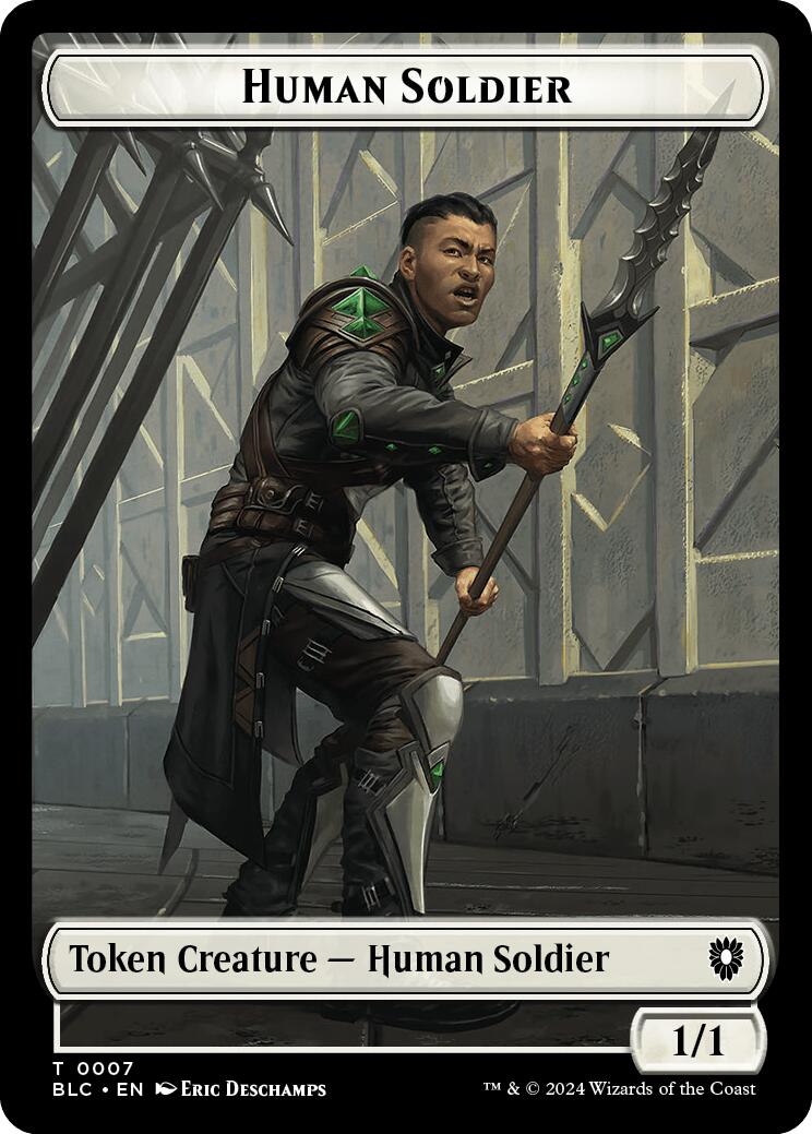 Human Soldier // Wolf (035) Double-Sided Token [Bloomburrow Commander Tokens] | Spectrum Games