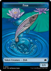 Bird (011) // Fish Double-Sided Token [Bloomburrow Commander Tokens] | Spectrum Games