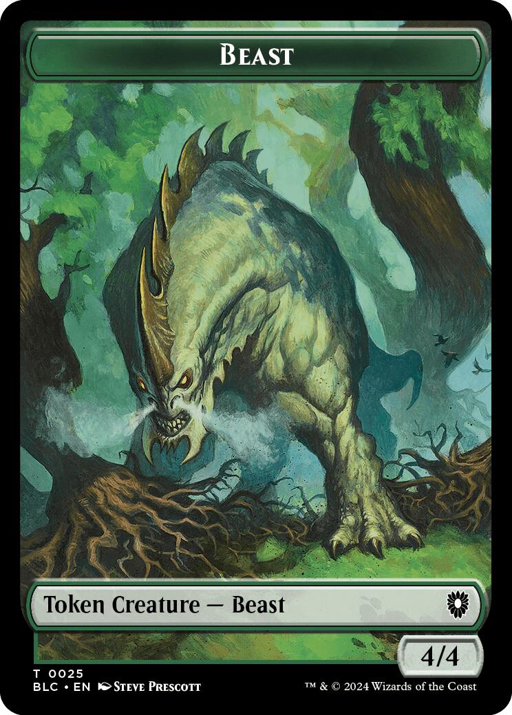 Cat // Beast (025) Double-Sided Token [Bloomburrow Commander Tokens] | Spectrum Games