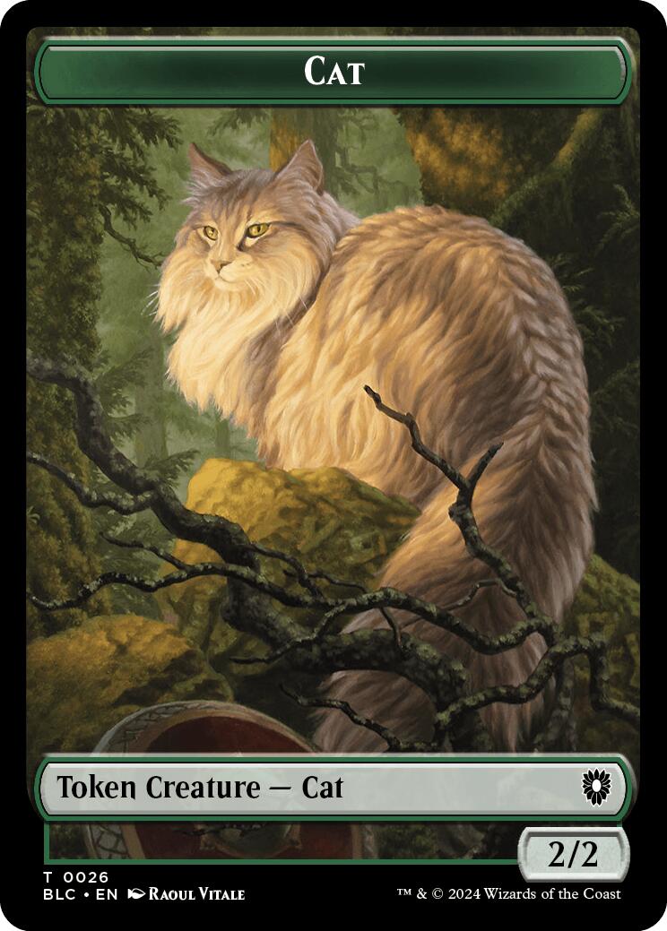 Cat // Beast (025) Double-Sided Token [Bloomburrow Commander Tokens] | Spectrum Games