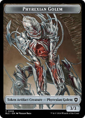 Phyrexian Golem // Faerie Double-Sided Token [Bloomburrow Commander Tokens] | Spectrum Games