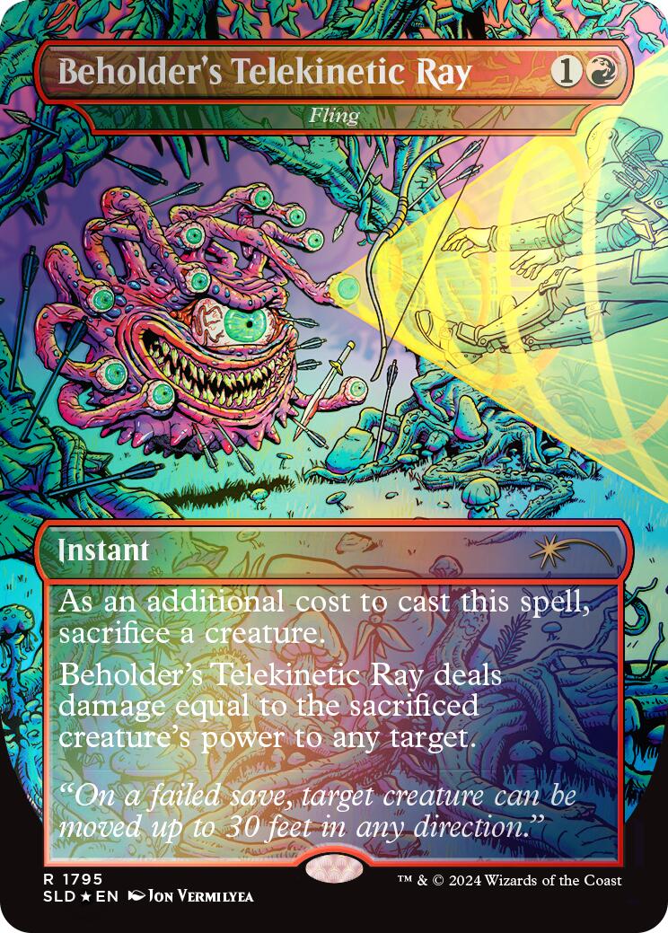 Beholder's Telekinetic Ray - Fling (Rainbow Foil) [Secret Lair Drop Series] | Spectrum Games