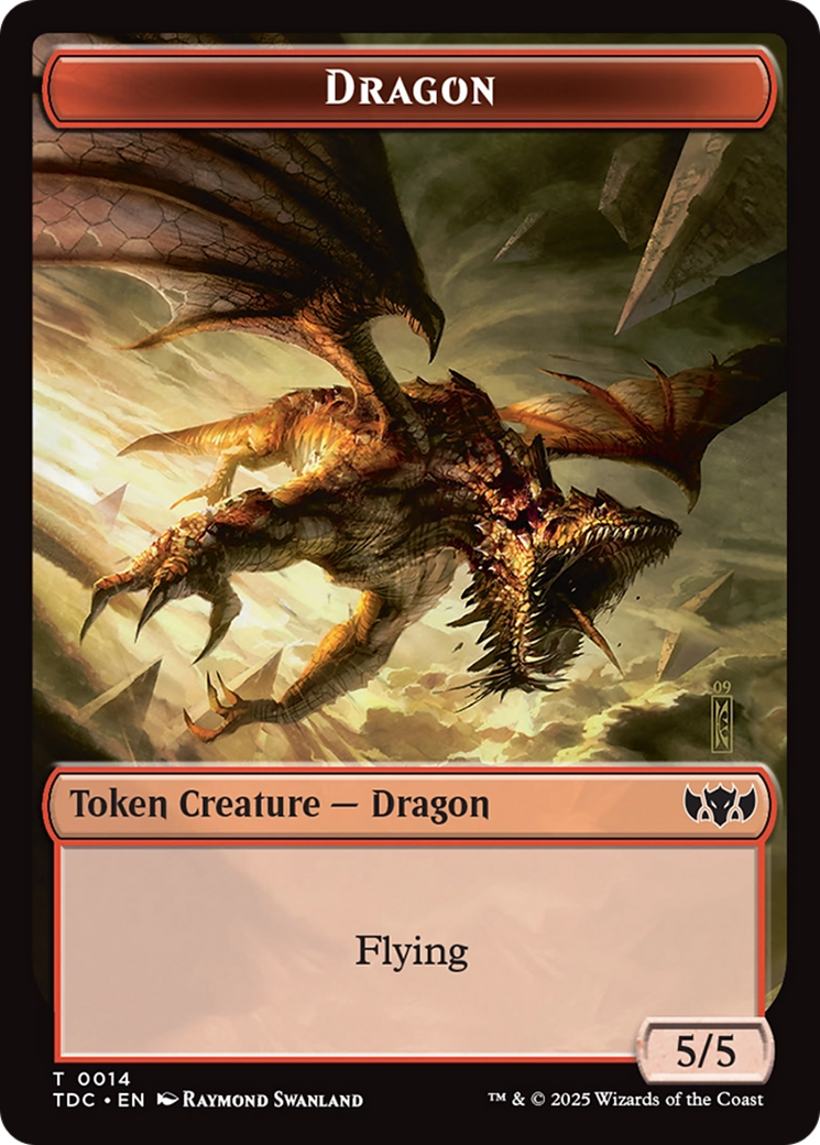 Copy // Dragon (0014) Double-Sided Token [Tarkir: Dragonstorm Commander Tokens] | Spectrum Games