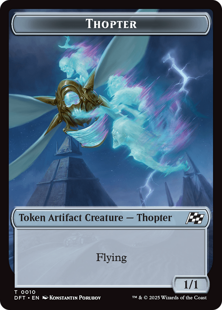 Golem (0014) // Thopter (0010) Double-Sided Token [Aetherdrift Tokens] | Spectrum Games