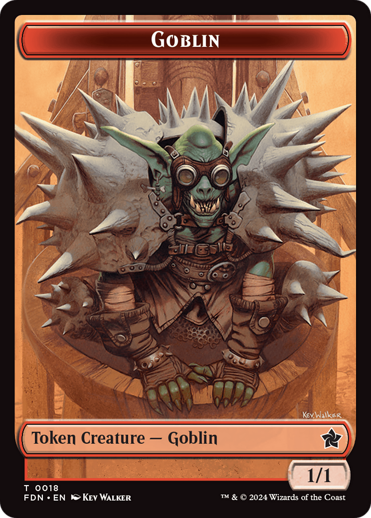 Goblin // Treasure Double-Sided Token [Foundations Tokens] | Spectrum Games