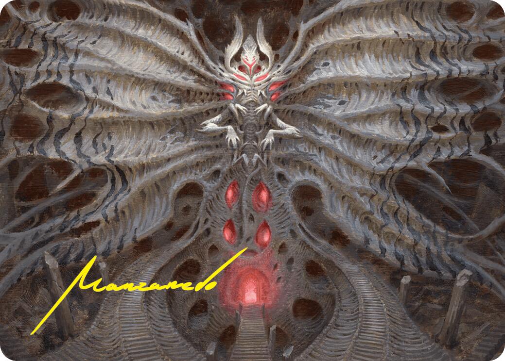 Valgavoth, Terror Eater Art Card (Gold-Stamped Signature) [Duskmourn: House of Horror Art Series] | Spectrum Games