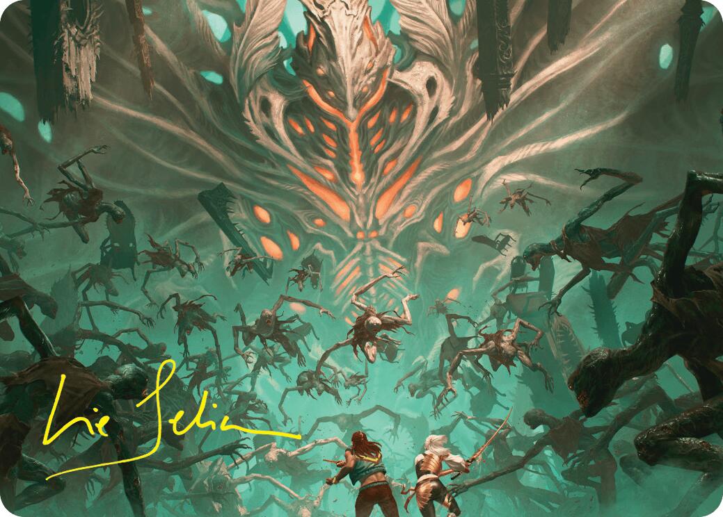Valgavoth's Onslaught Art Card (Gold-Stamped Signature) [Duskmourn: House of Horror Art Series] | Spectrum Games