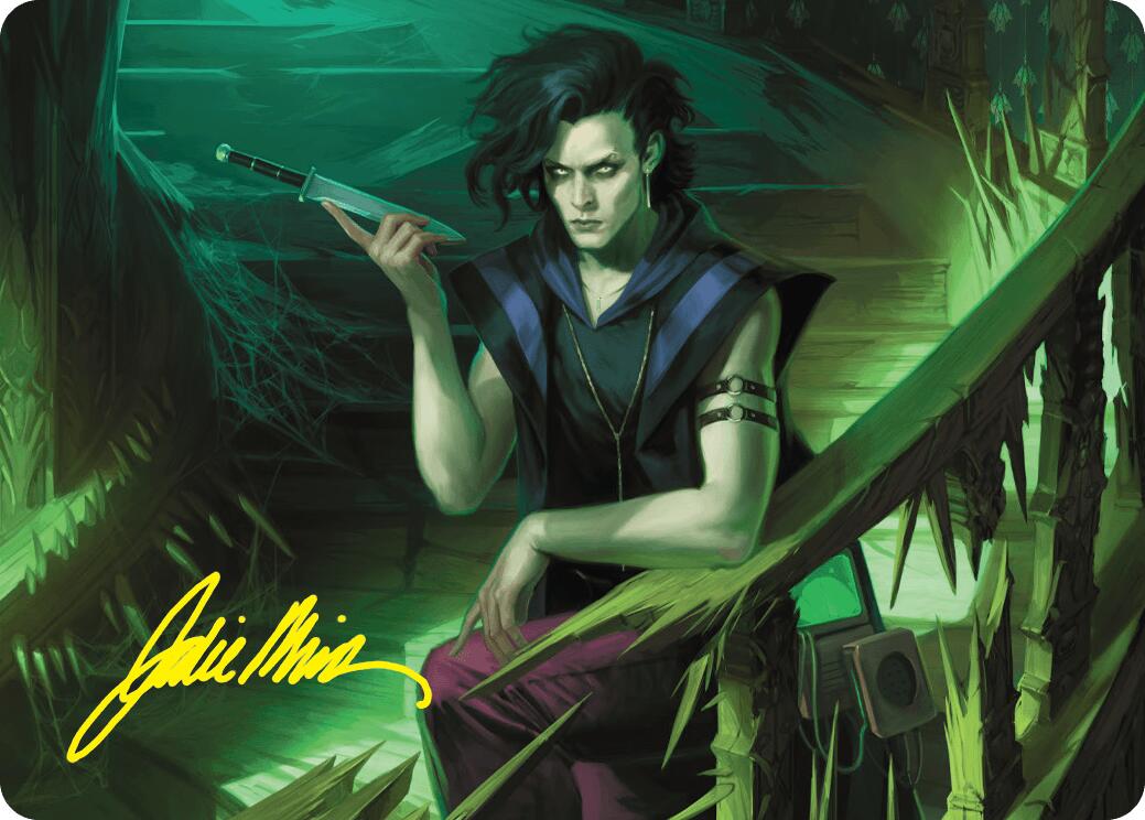 Winter, Misanthropic Guide Art Card (Gold-Stamped Signature) [Duskmourn: House of Horror Art Series] | Spectrum Games
