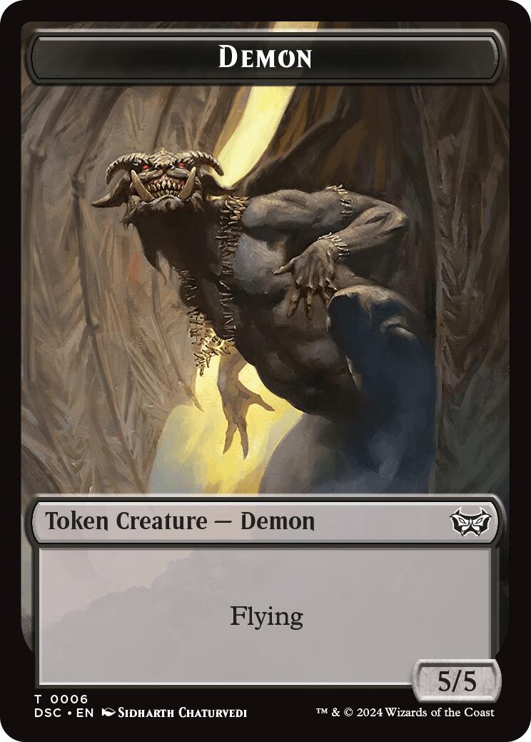 Demon // Bird Double-Sided Token [Duskmourn: House of Horror Commander Tokens] | Spectrum Games