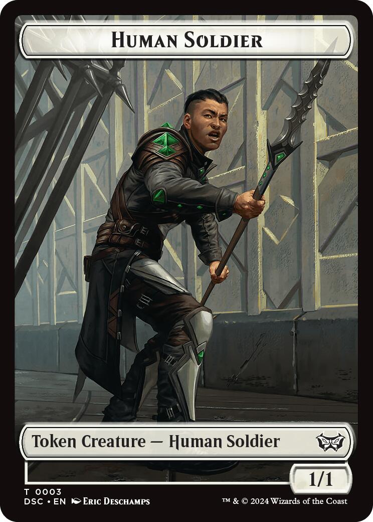 Human Soldier // Scarecrow Double-Sided Token [Duskmourn: House of Horror Commander Tokens] | Spectrum Games