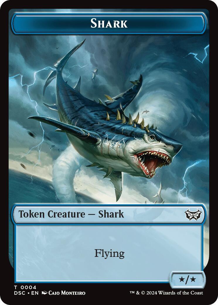 Shark // Copy Double-Sided Token [Duskmourn: House of Horror Commander Tokens] | Spectrum Games