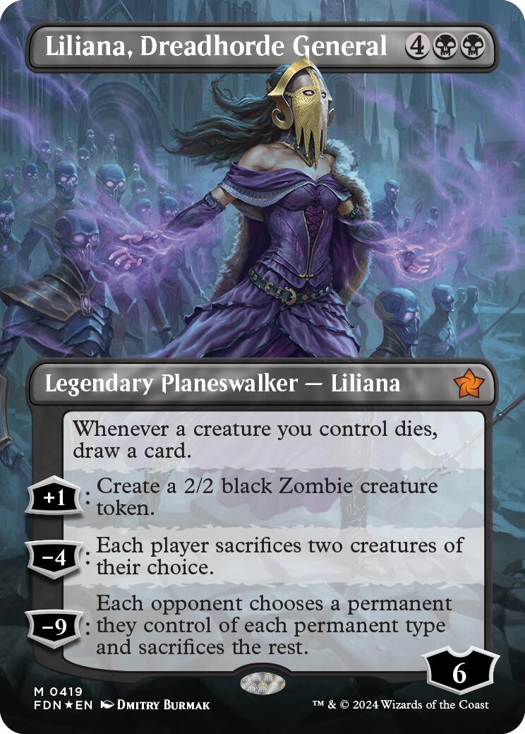 Liliana, Dreadhorde General (Borderless) (Mana Foil) [Foundations] | Spectrum Games