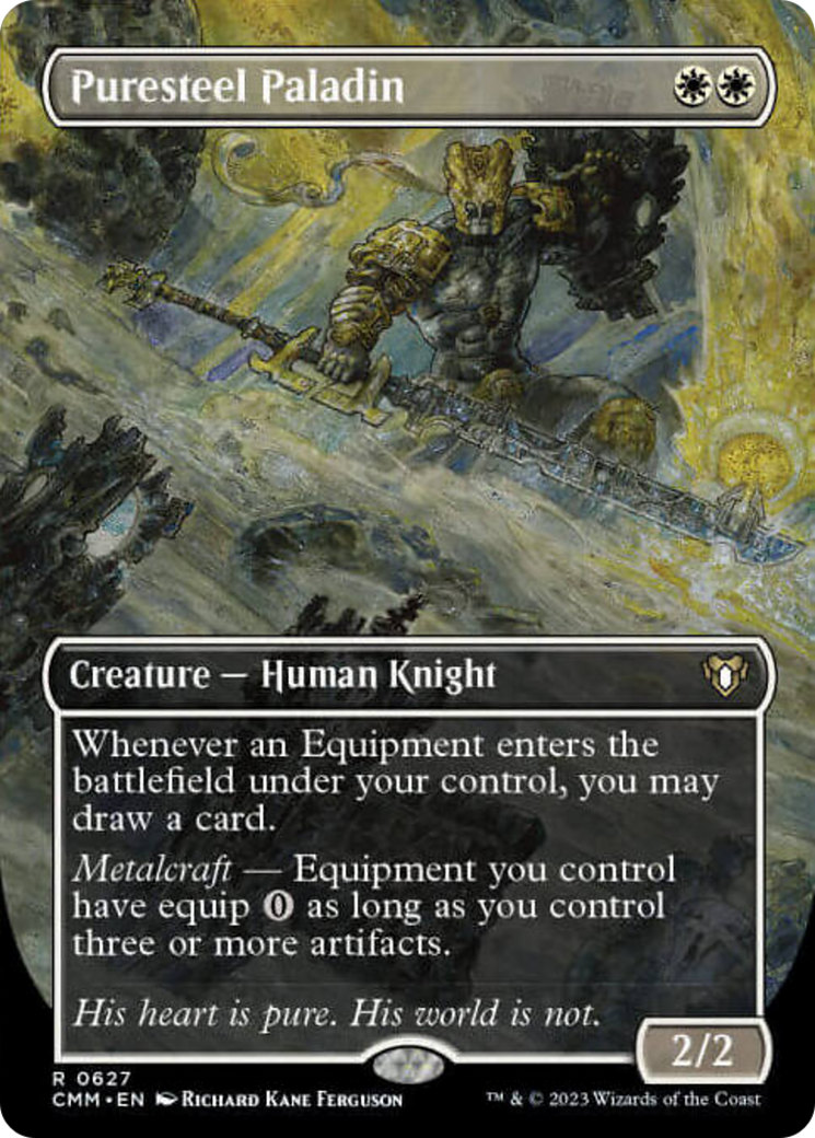 Puresteel Paladin (Borderless Alternate Art) [Commander Masters] | Spectrum Games