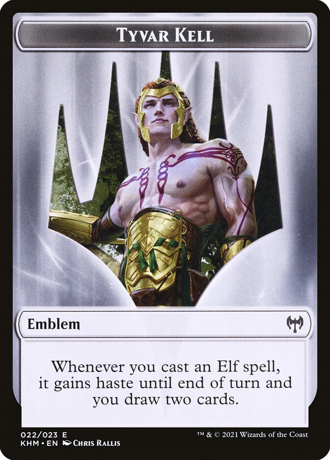 Treasure // Tyvar Kell Emblem Double-Sided Token [Kaldheim Tokens] | Spectrum Games