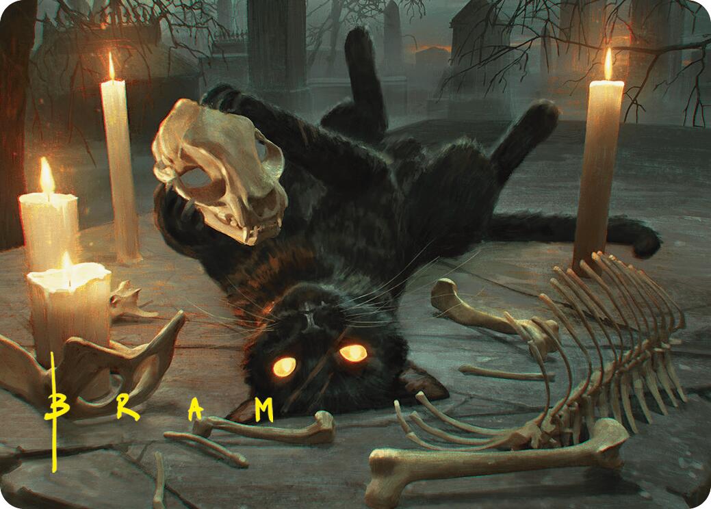Nine-Lives Familiar Art Card (8/54) (Gold-Stamped Signature) [Foundations Art Series] | Spectrum Games