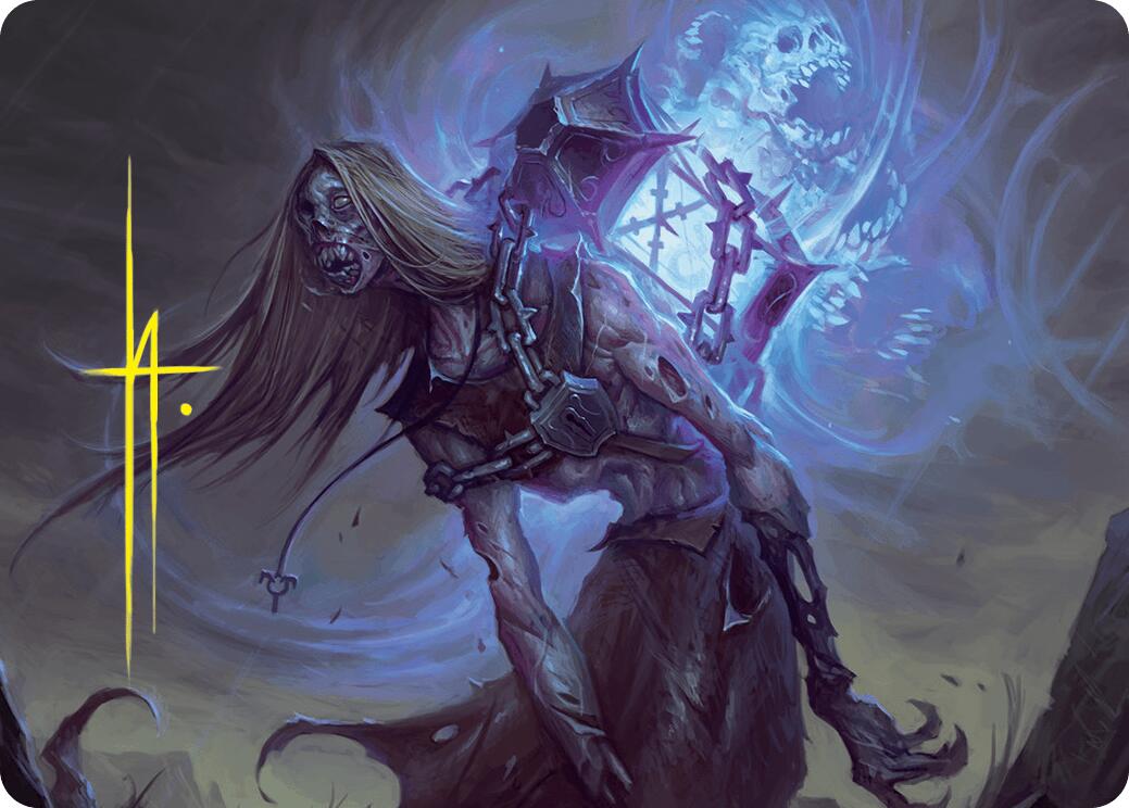 Soul-Shackled Zombie Art Card (9/54) (Gold-Stamped Signature) [Foundations Art Series] | Spectrum Games
