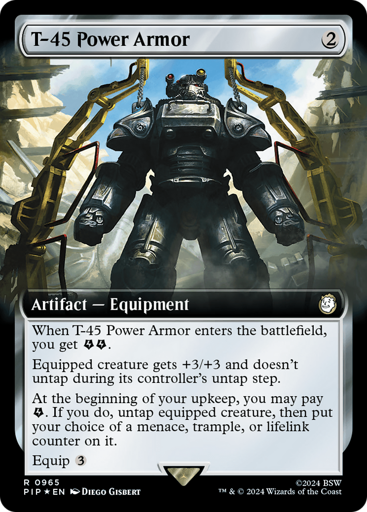 T-45 Power Armor (Extended Art) (Surge Foil) [Fallout] | Spectrum Games