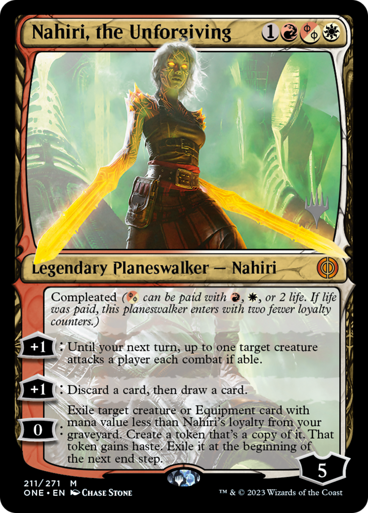 Nahiri, the Unforgiving (Promo Pack) [Phyrexia: All Will Be One Promos] | Spectrum Games