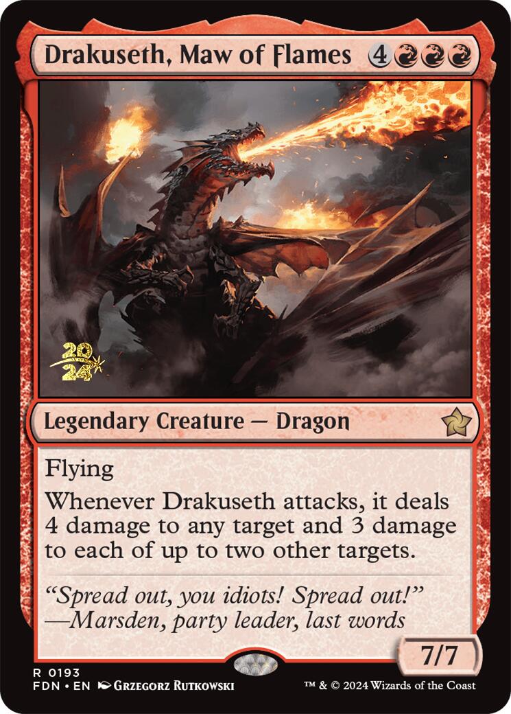 Drakuseth, Maw of Flames [Foundations Prerelease Promos] | Spectrum Games