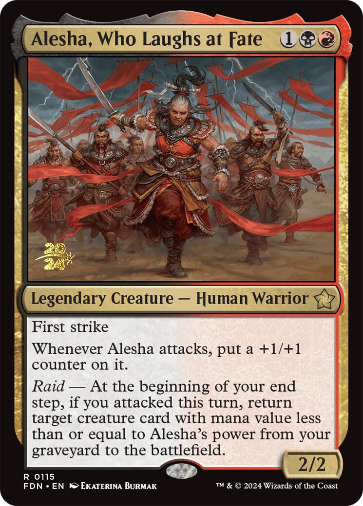 Alesha, Who Laughs at Fate [Foundations Prerelease Promos] | Spectrum Games