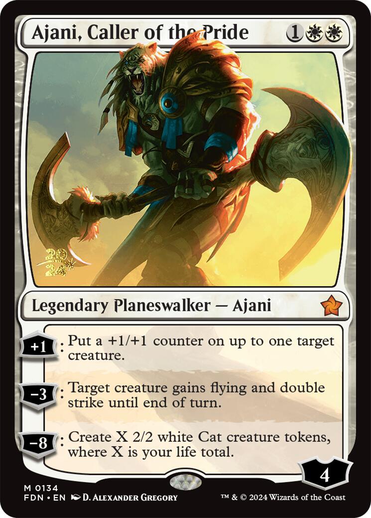 Ajani, Caller of the Pride [Foundations Prerelease Promos] | Spectrum Games