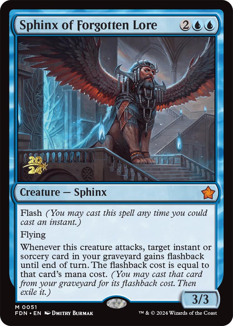 Sphinx of Forgotten Lore [Foundations Prerelease Promos] | Spectrum Games