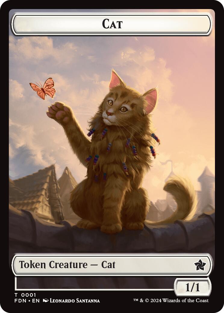 Spirit // Cat (0001) Doubled-Sided Token [Foundations Tokens] | Spectrum Games