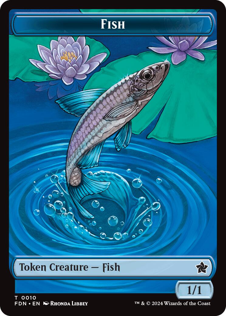 Faerie // Fish Doubled-Sided Token [Foundations Tokens] | Spectrum Games