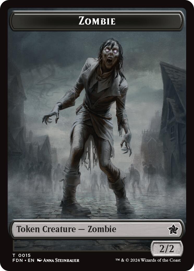 Goblin // Zombie Doubled-Sided Token [Foundations Tokens] | Spectrum Games