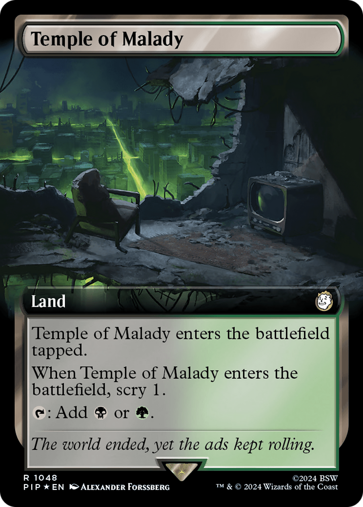 Temple of Malady (Extended Art) (Surge Foil) [Fallout] | Spectrum Games