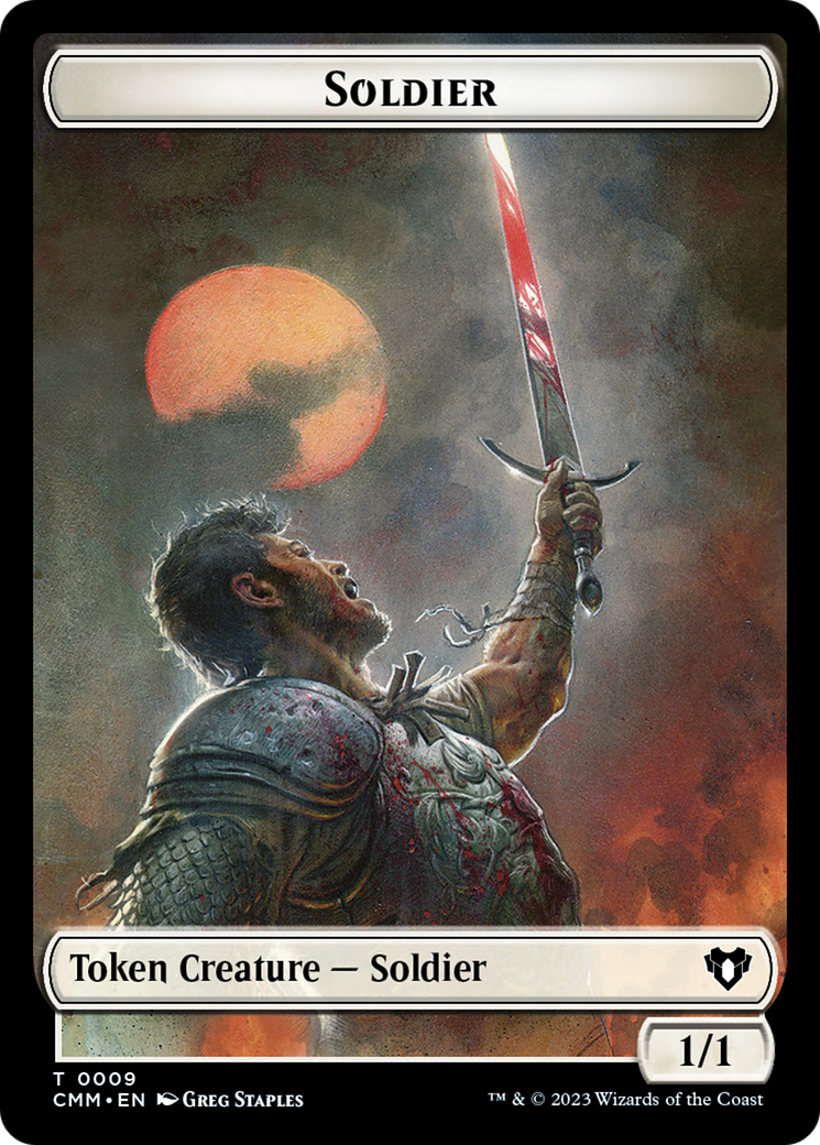 Soldier (0009) // Daretti, Scrap Savant Emblem Double-Sided Token [Commander Masters Tokens] | Spectrum Games