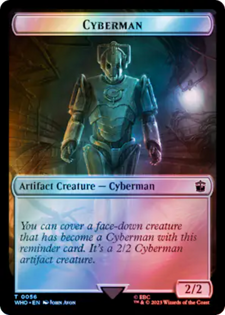 Soldier // Cyberman Double-Sided Token (Surge Foil) [Doctor Who Tokens] | Spectrum Games