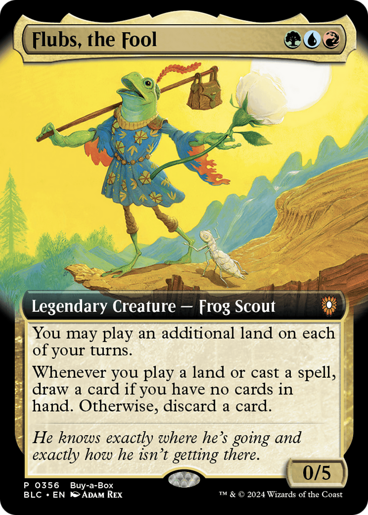 Flubs, the Fool (Buy-A-Box) (Extended Art) [Bloomburrow Promos] | Spectrum Games