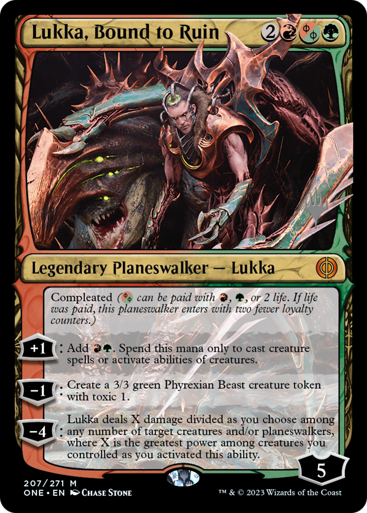 Lukka, Bound to Ruin (Promo Pack) [Phyrexia: All Will Be One Promos] | Spectrum Games