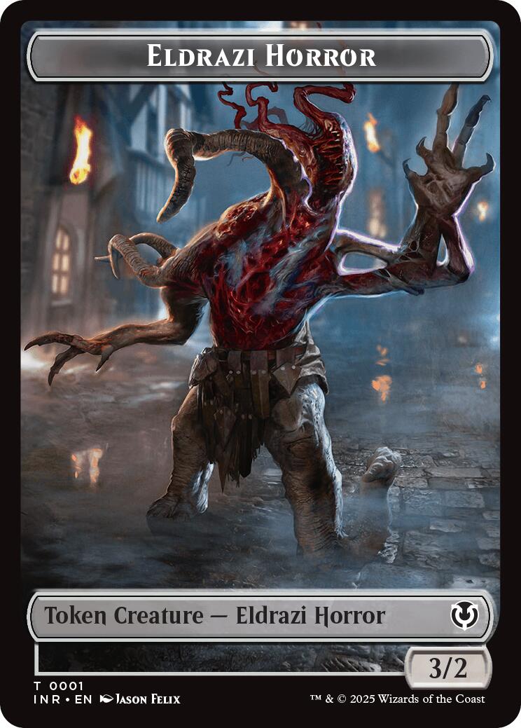 Eldrazi Horror // Human Soldier (0003) Double-Sided Token [Innistrad Remastered Tokens] | Spectrum Games