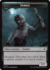 Zombie (0011) // Zombie (0012) Double-Sided Token [Innistrad Remastered Tokens] | Spectrum Games