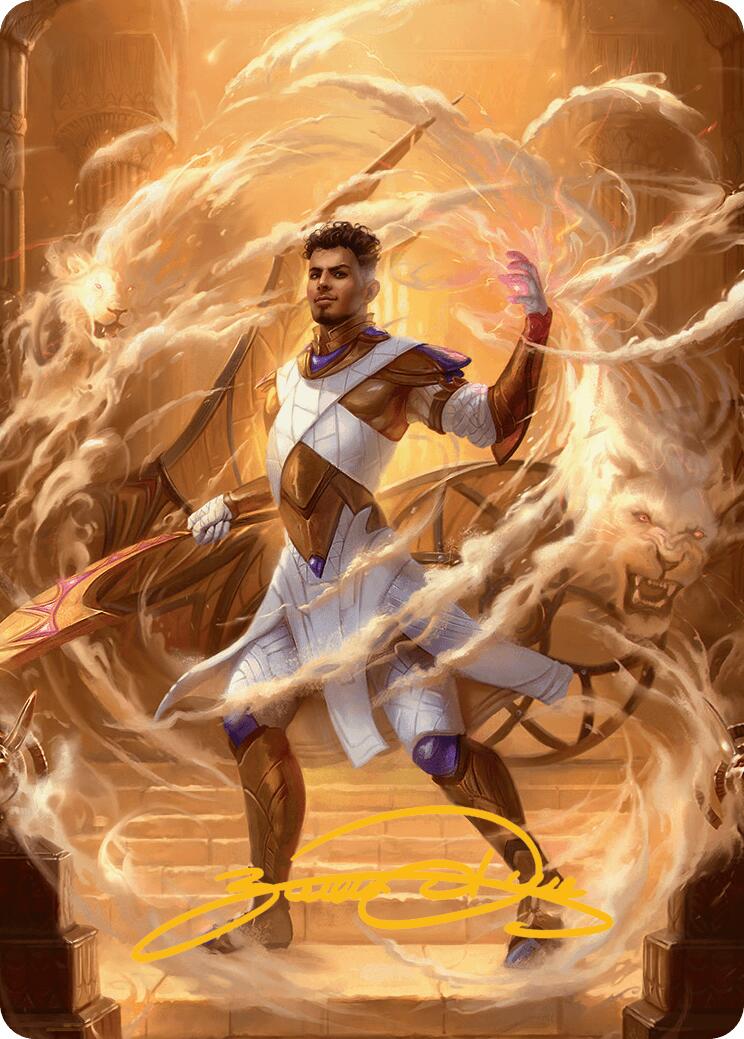 Basri, Tomorrow's Champion Art Card (Gold-Stamped Signature) [Aetherdrift Art Series] | Spectrum Games