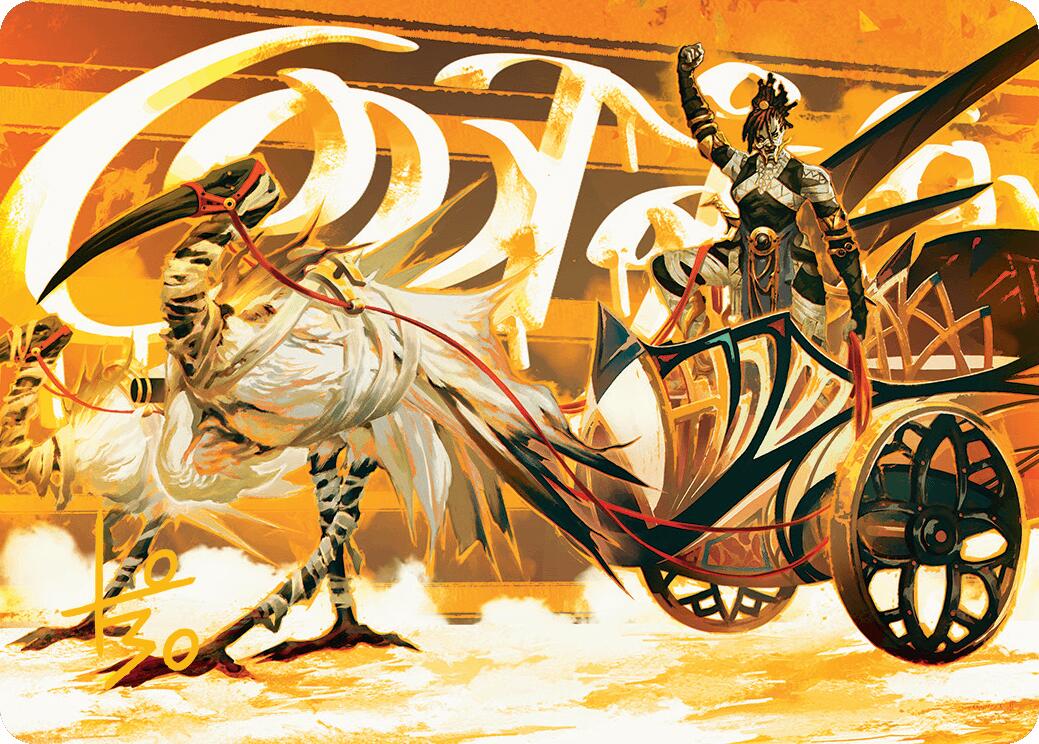 Skyseer's Chariot Art Card (Gold-Stamped Signature) [Aetherdrift Art Series] | Spectrum Games