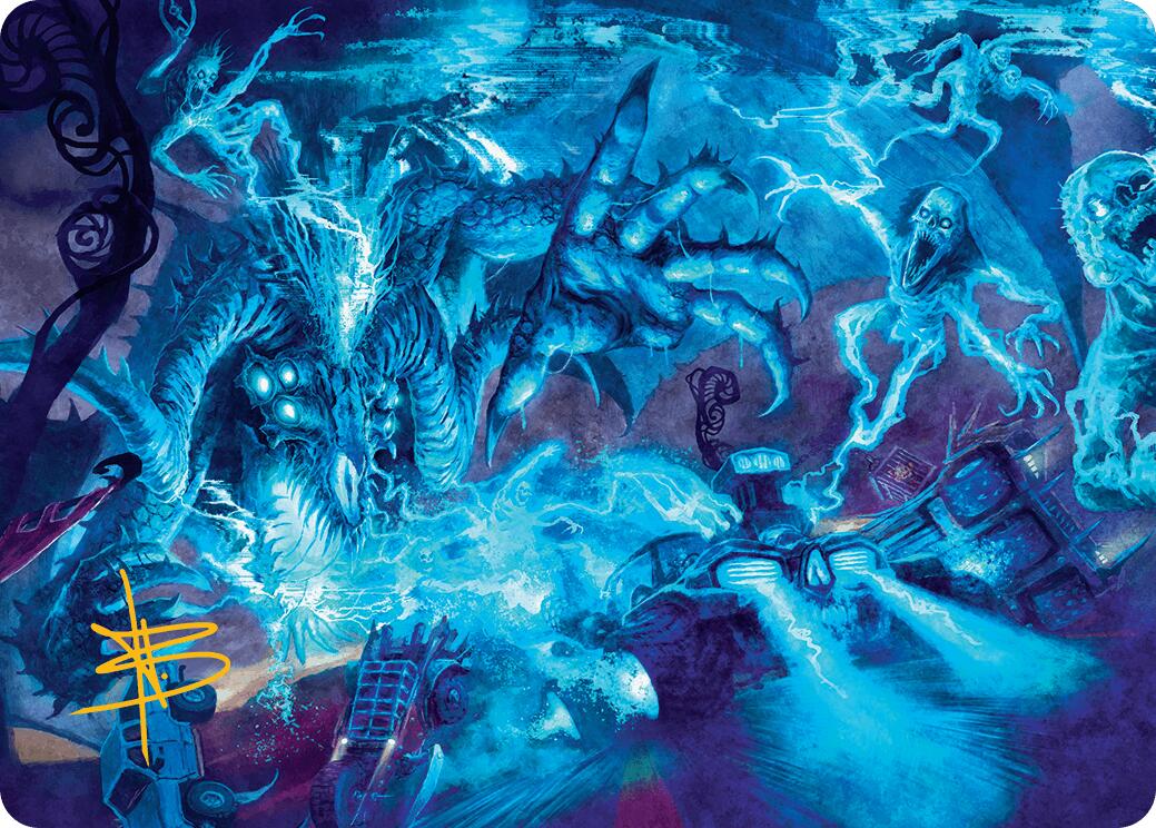 The Speed Demon Art Card (Gold-Stamped Signature) [Aetherdrift Art Series] | Spectrum Games