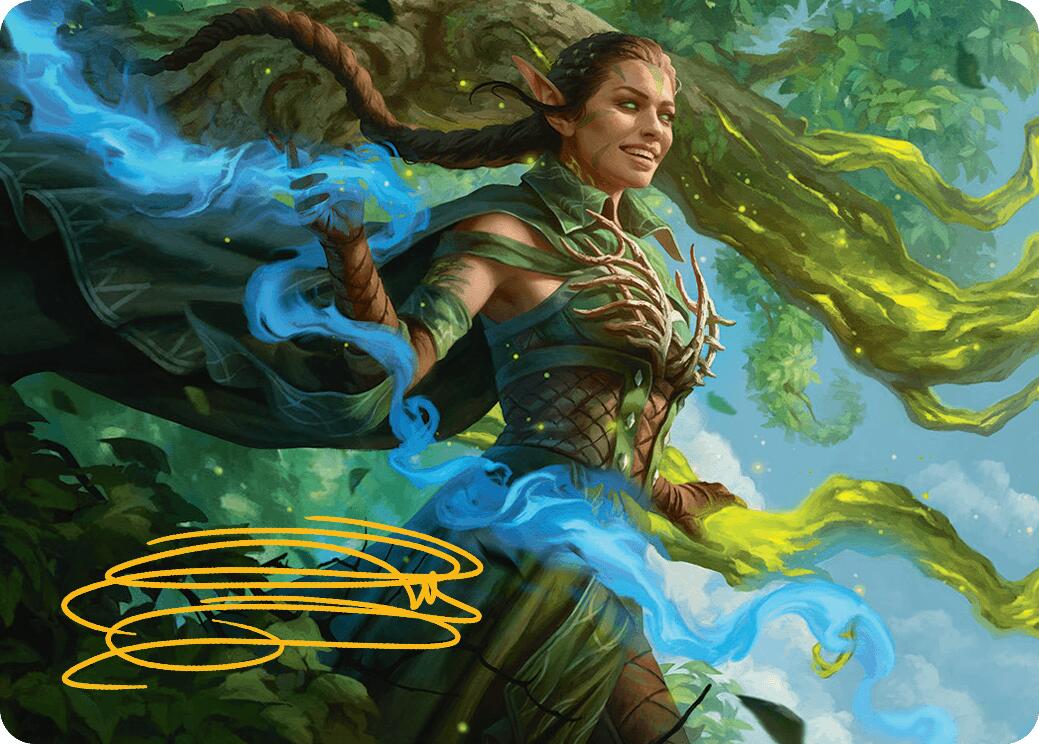 Nissa, Worldsoul Speaker Art Card (Gold-Stamped Signature) [Aetherdrift Art Series] | Spectrum Games