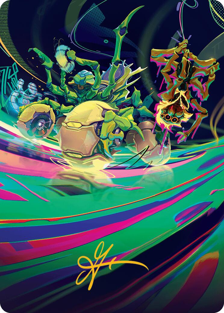 Thundering Broodwagon Art Card (Gold-Stamped Signature) [Aetherdrift Art Series] | Spectrum Games