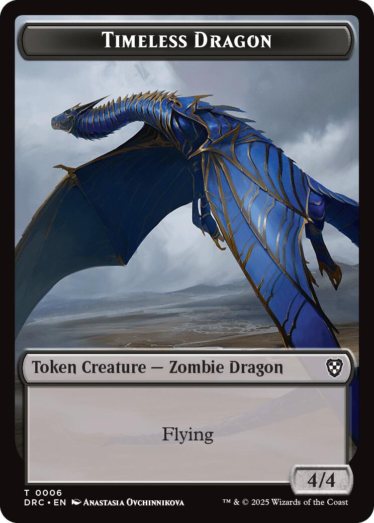 Timeless Dragon // Zombie (0007) Double-Sided Token [Aetherdrift Tokens] | Spectrum Games