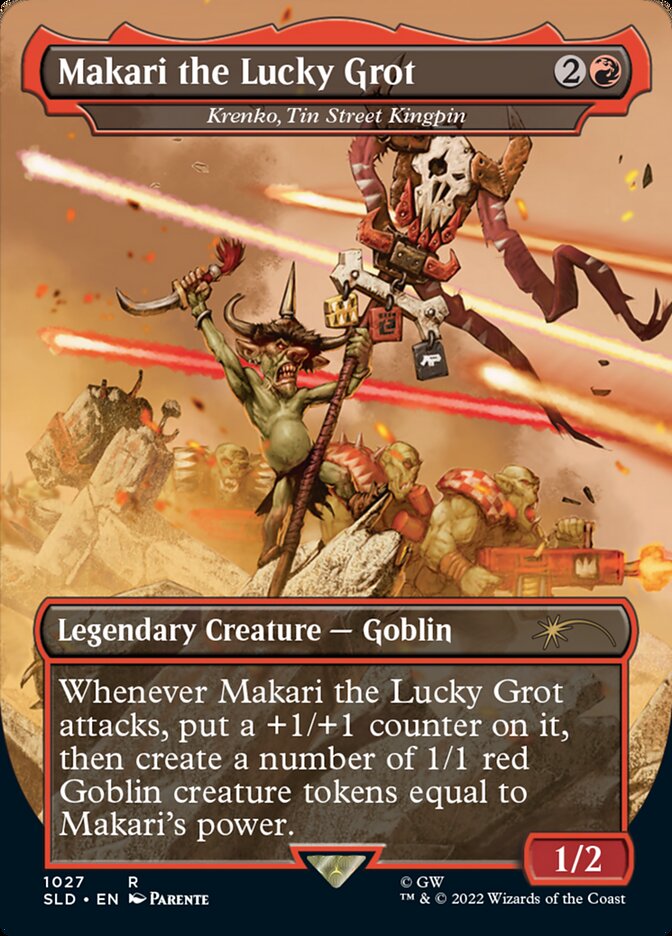 Makari the Lucky Grot - Krenko, Tin Street Kingpin (Borderless) [Secret Lair Drop Series] | Spectrum Games