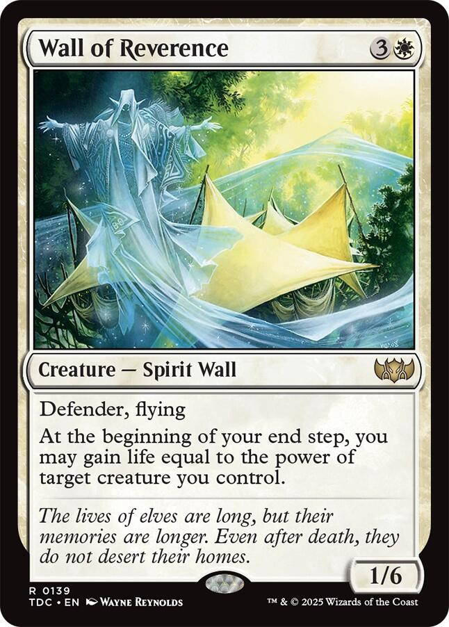 Wall of Reverence [Tarkir: Dragonstorm Commander] | Spectrum Games