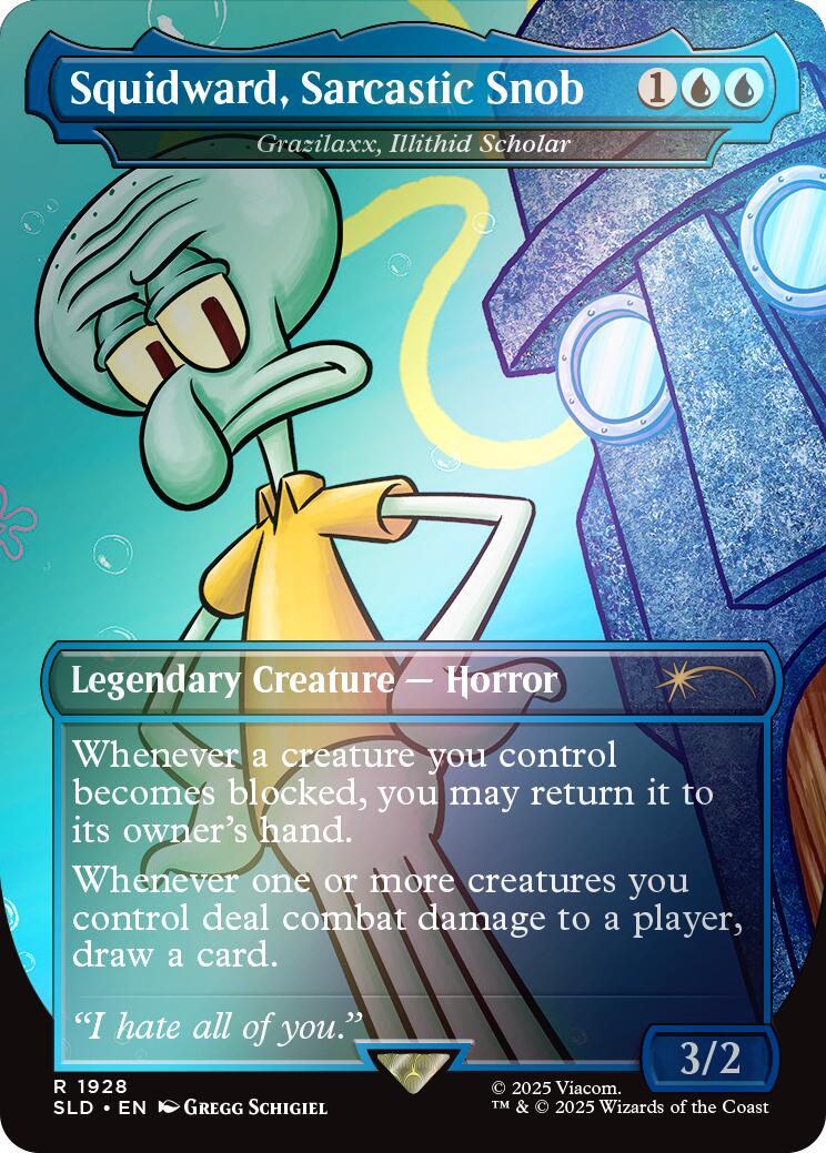 Squidward, Sarcastic Snob - Grazilaxx, Illithid Scholar (Rainbow Foil) [Secret Lair Drop Series] | Spectrum Games